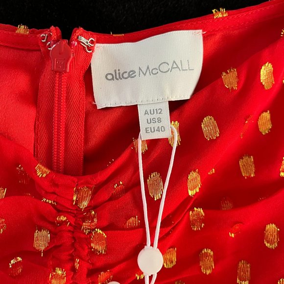 Alice McCall - I Feel It Coming Red Midi Dress NWT - Size 8 US / 12 AU / 40 EU - Picture 5 of 16